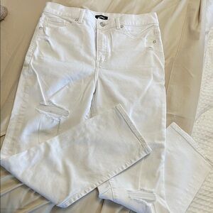 Express White Straight Leg Jeans